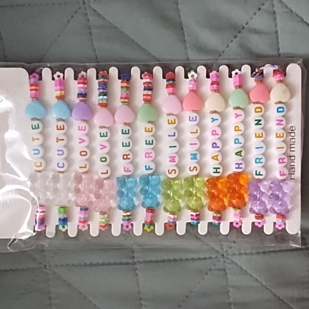 12 Colorful Adjustable Beaded Bracelets